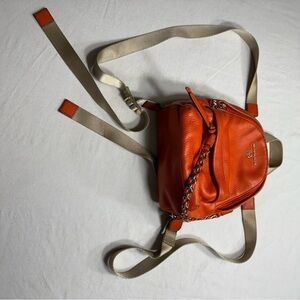 Michael Kors Vibrant Orange Leather Mini Backpack